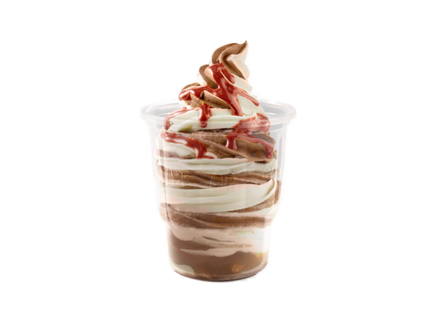 Mixed Sundae With Strawberry Sauce