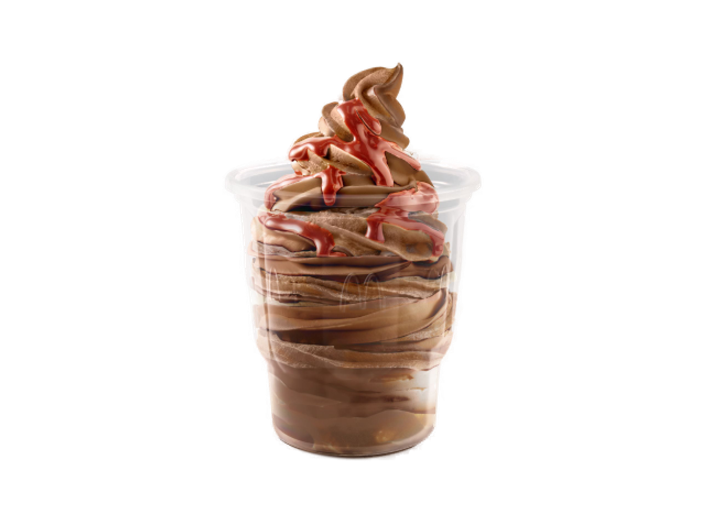 Chocolate Sundae With Strawberry Sauce