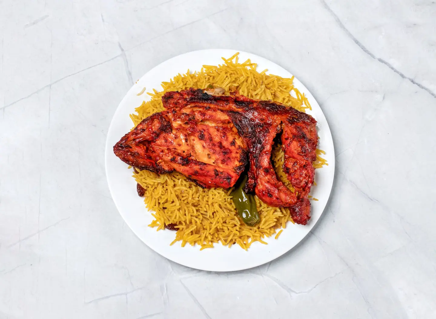 Half Charcoal Chicken With Rice