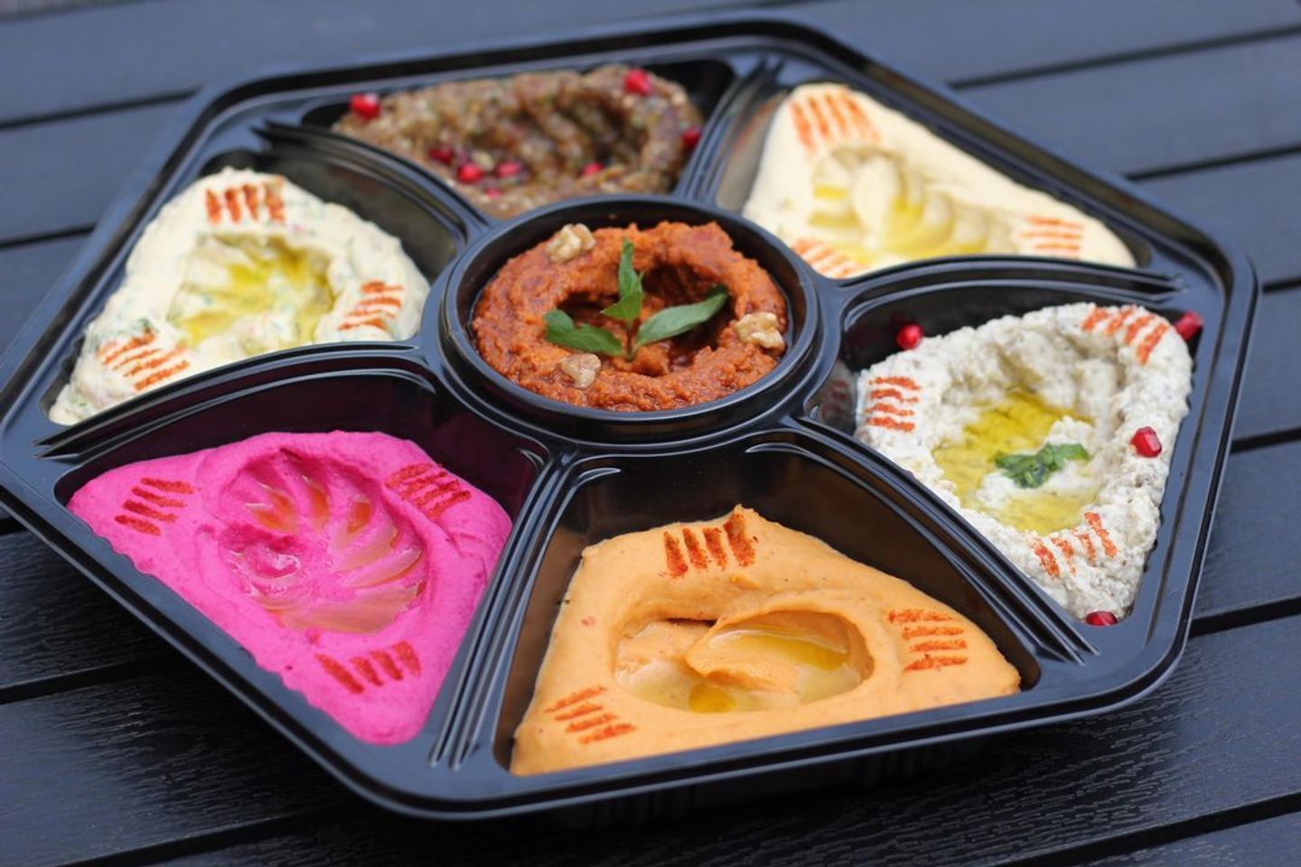 Assortment Of Oriental Appetizers With A Lebanese Flavor