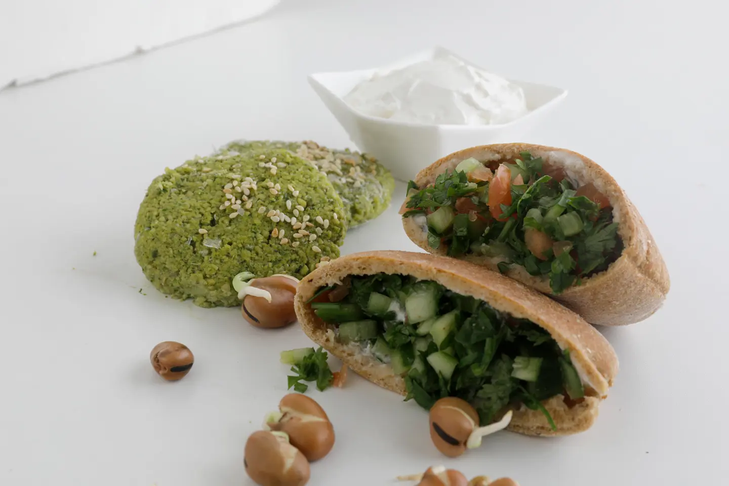 فلافل باللبنة