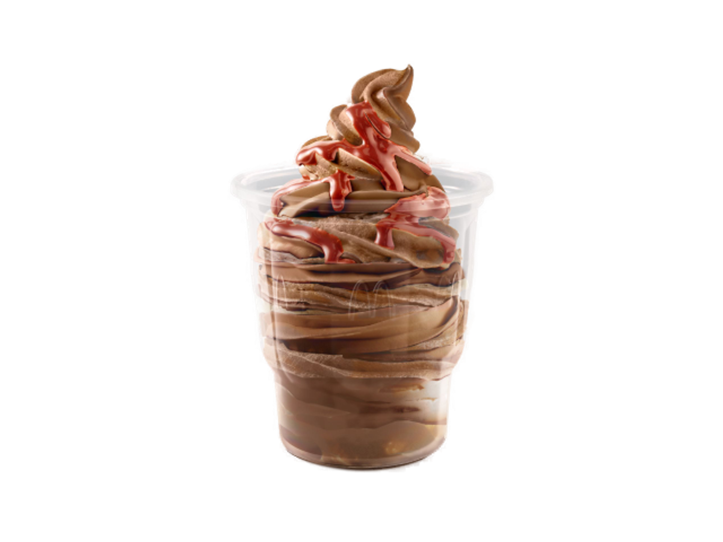 Chocolate Sundae With Strawberry Sauce