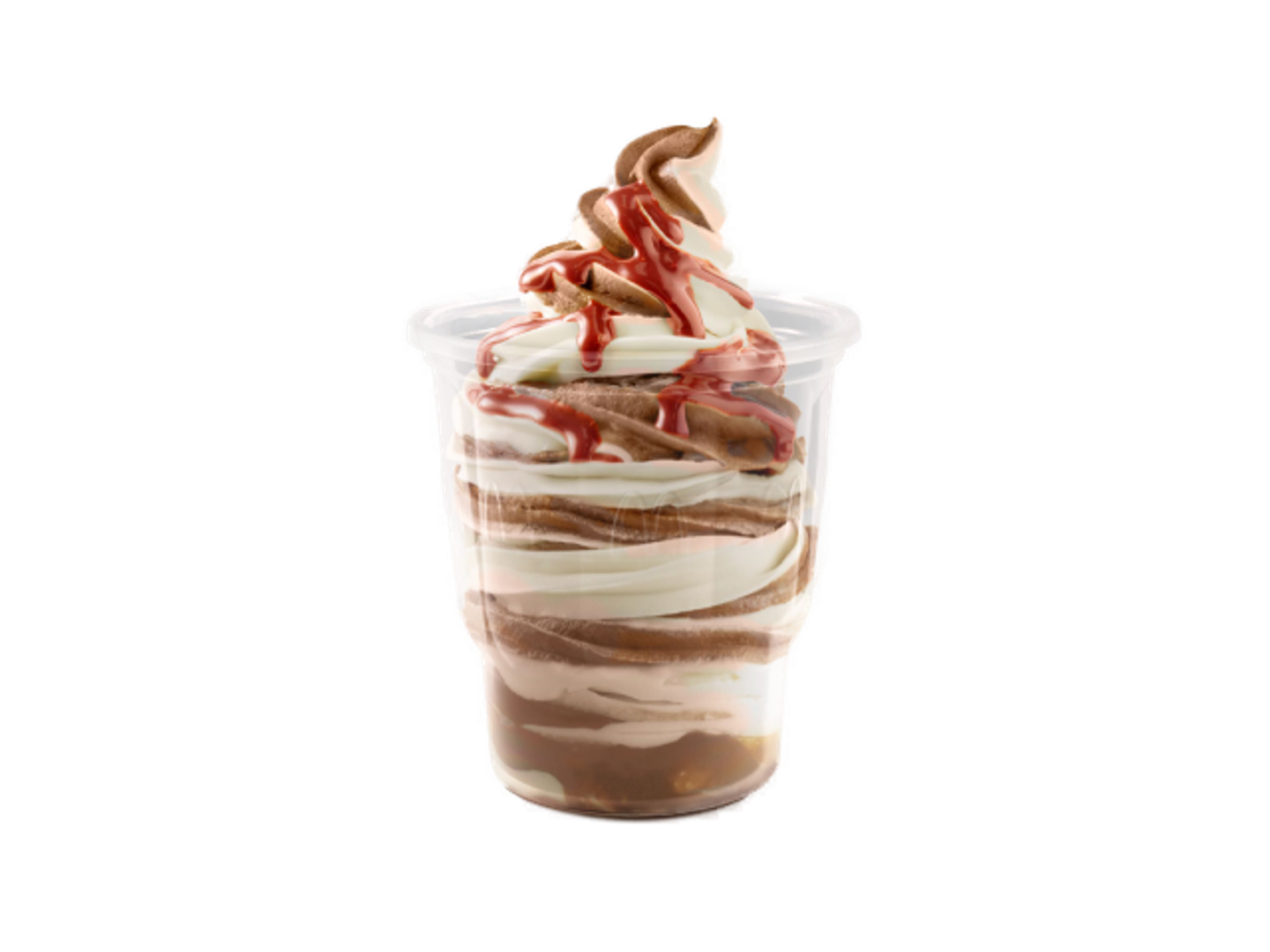 Mixed Sundae With Strawberry Sauce