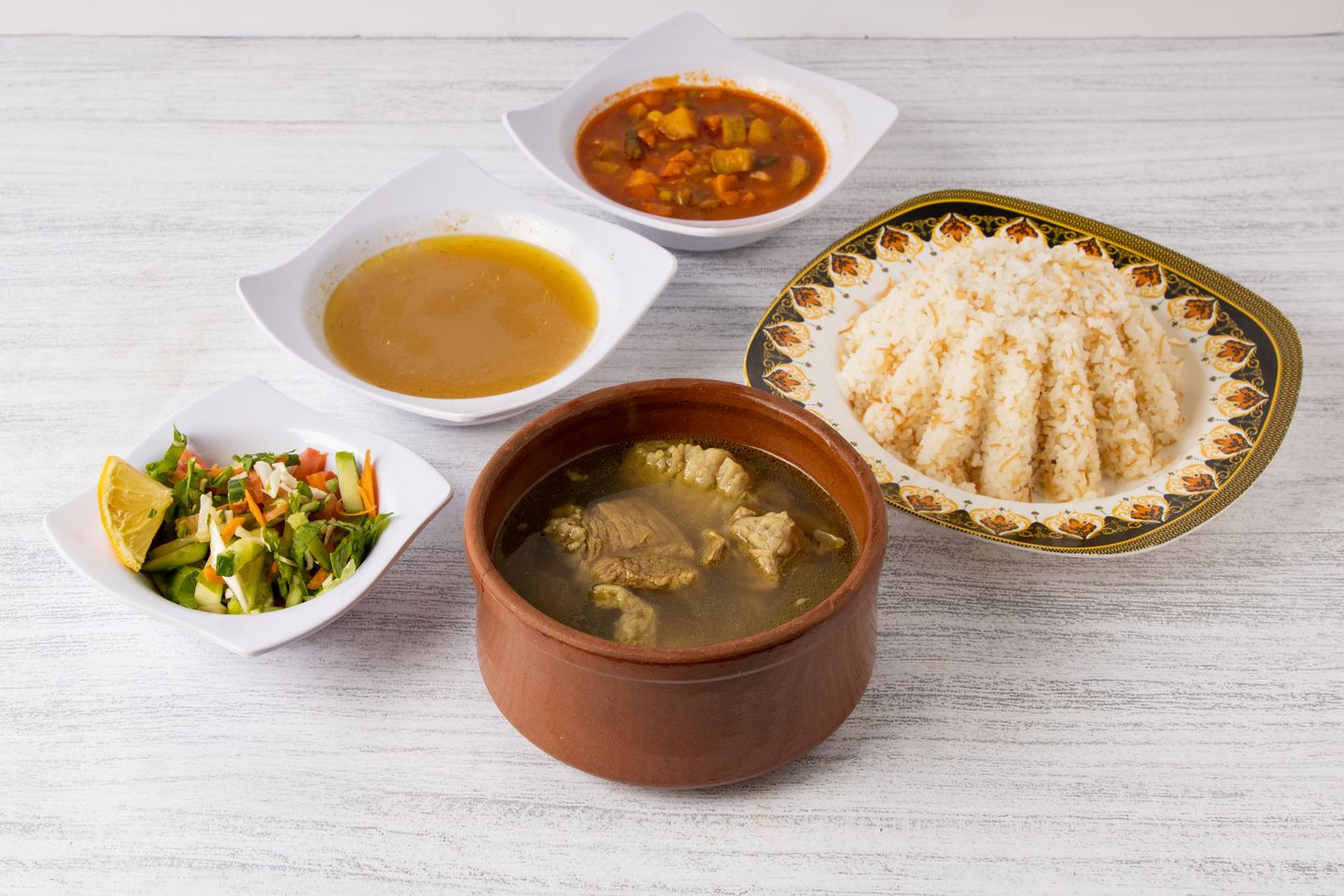 Meat Soup With Rice And Vegetables