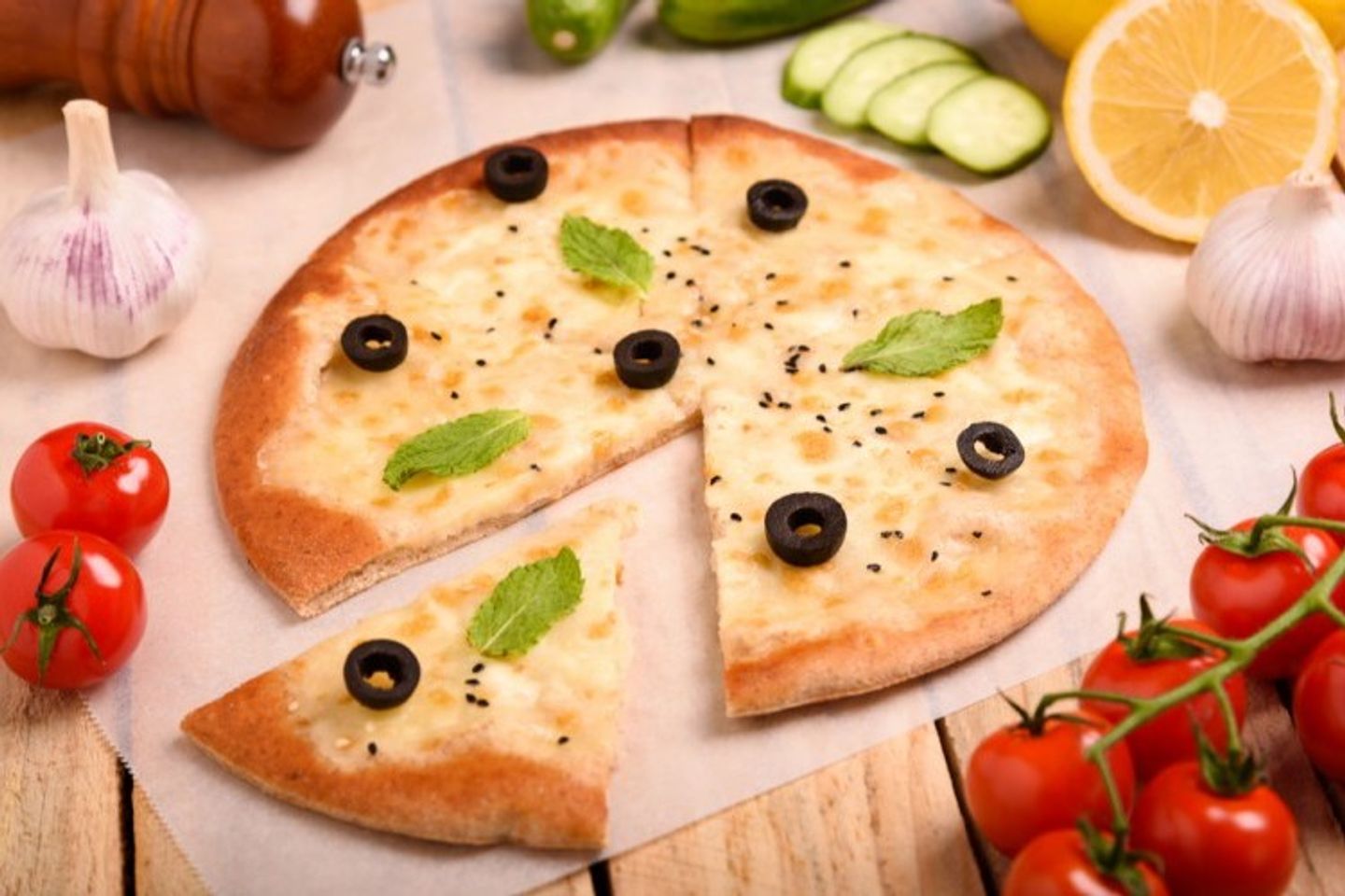 جبن وخضار