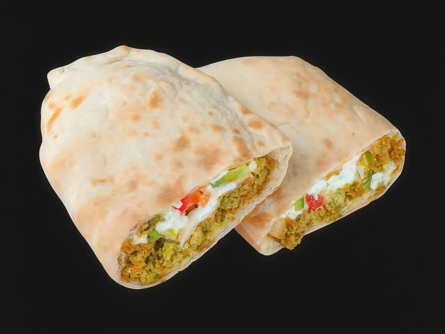 فطيرة فلافل مع لبنة