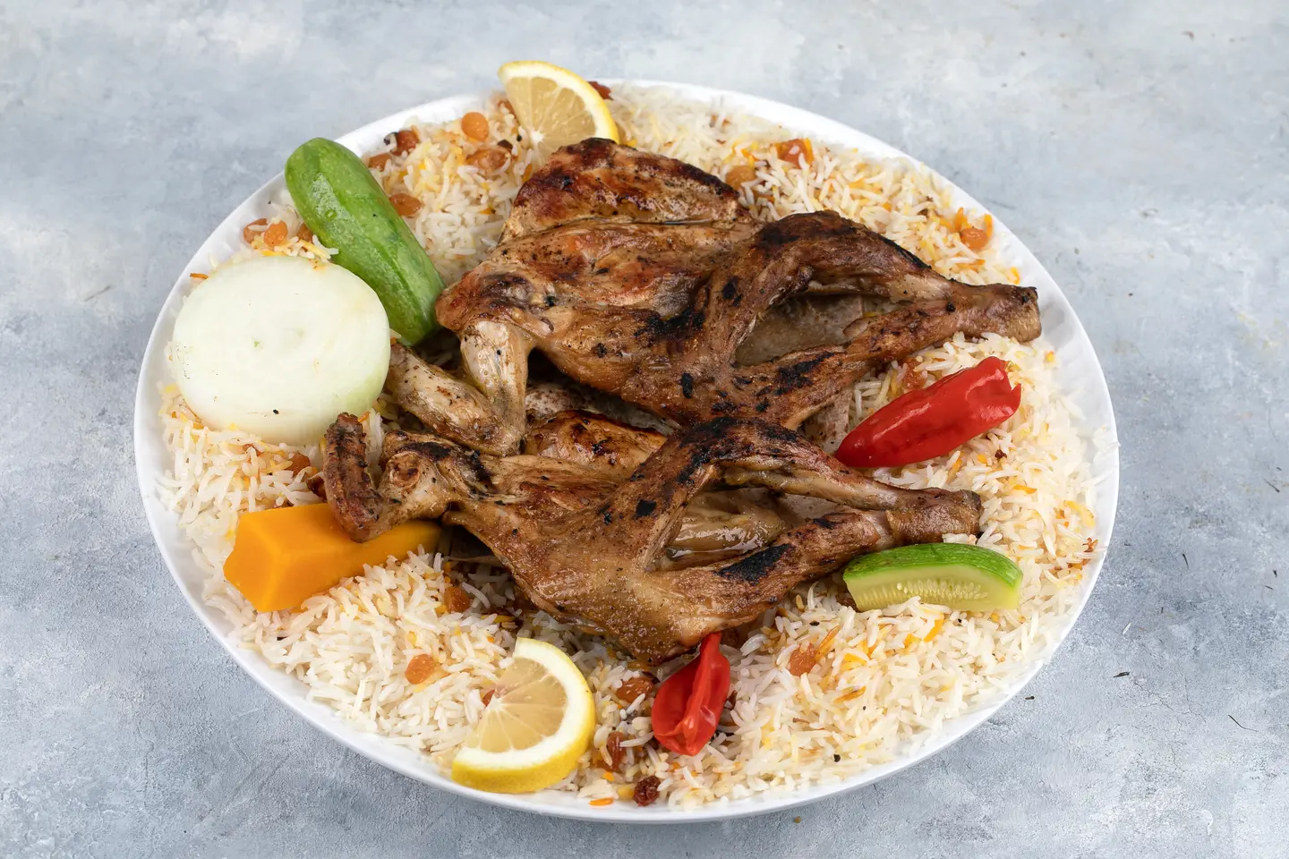 دجاج مظبي - حبة دجاج مظبي مع رز شعبي