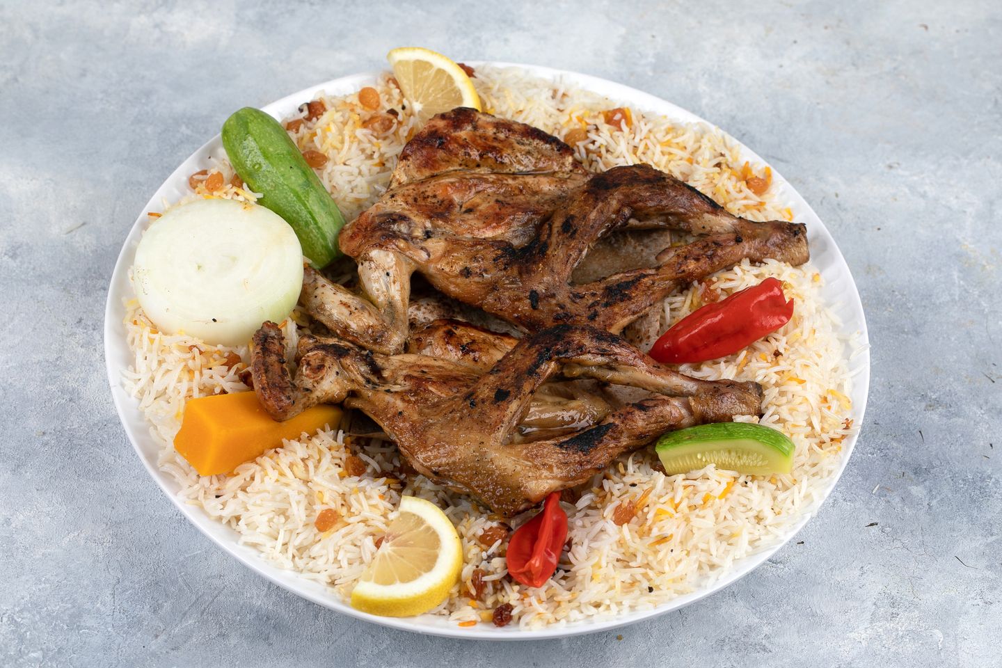دجاج مظبي - حبة دجاج مظبي مع رز شعبي