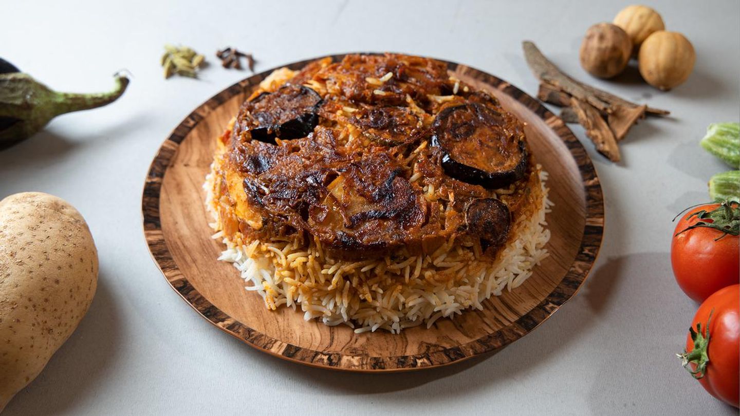 نص حبه مقلوبه مع الرز