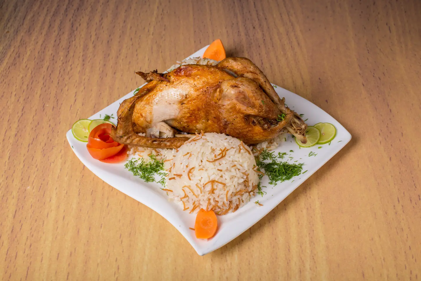 Whole Native Chicken With Rice And Vegetables