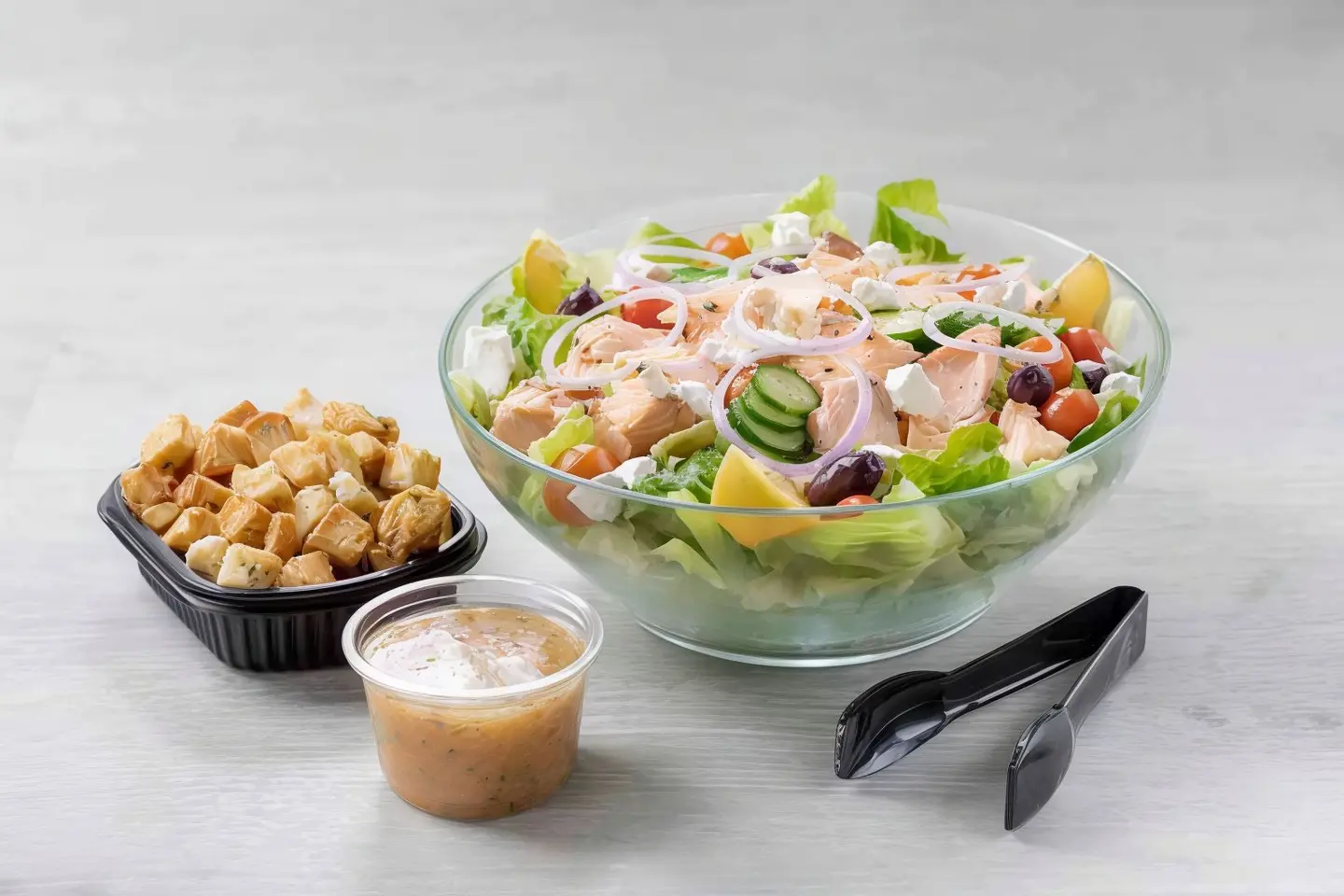 Salmon Greek Salad Serves 6 To 8 Persons