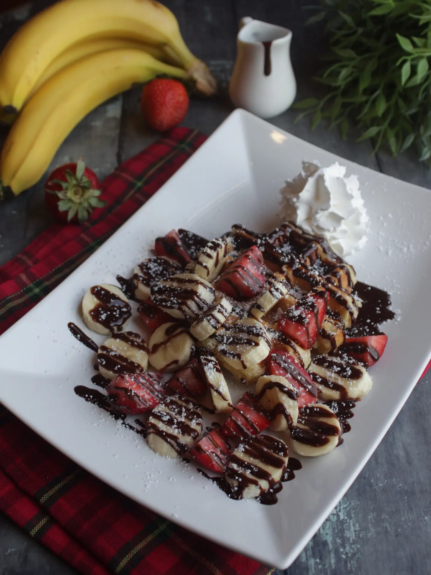 Strawberry and Banana Waffle
