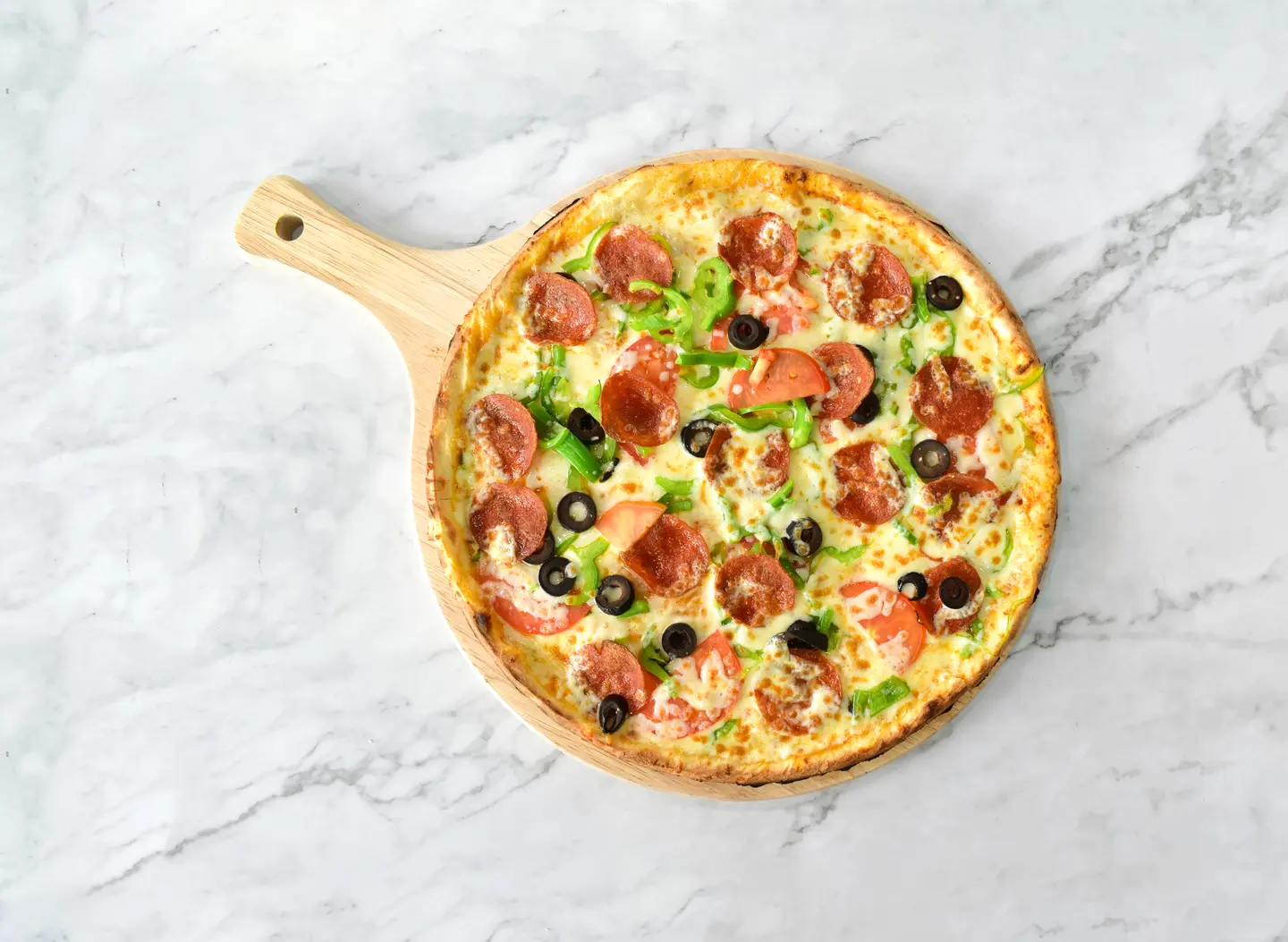 Pepperoni Pizza With Vegetables
