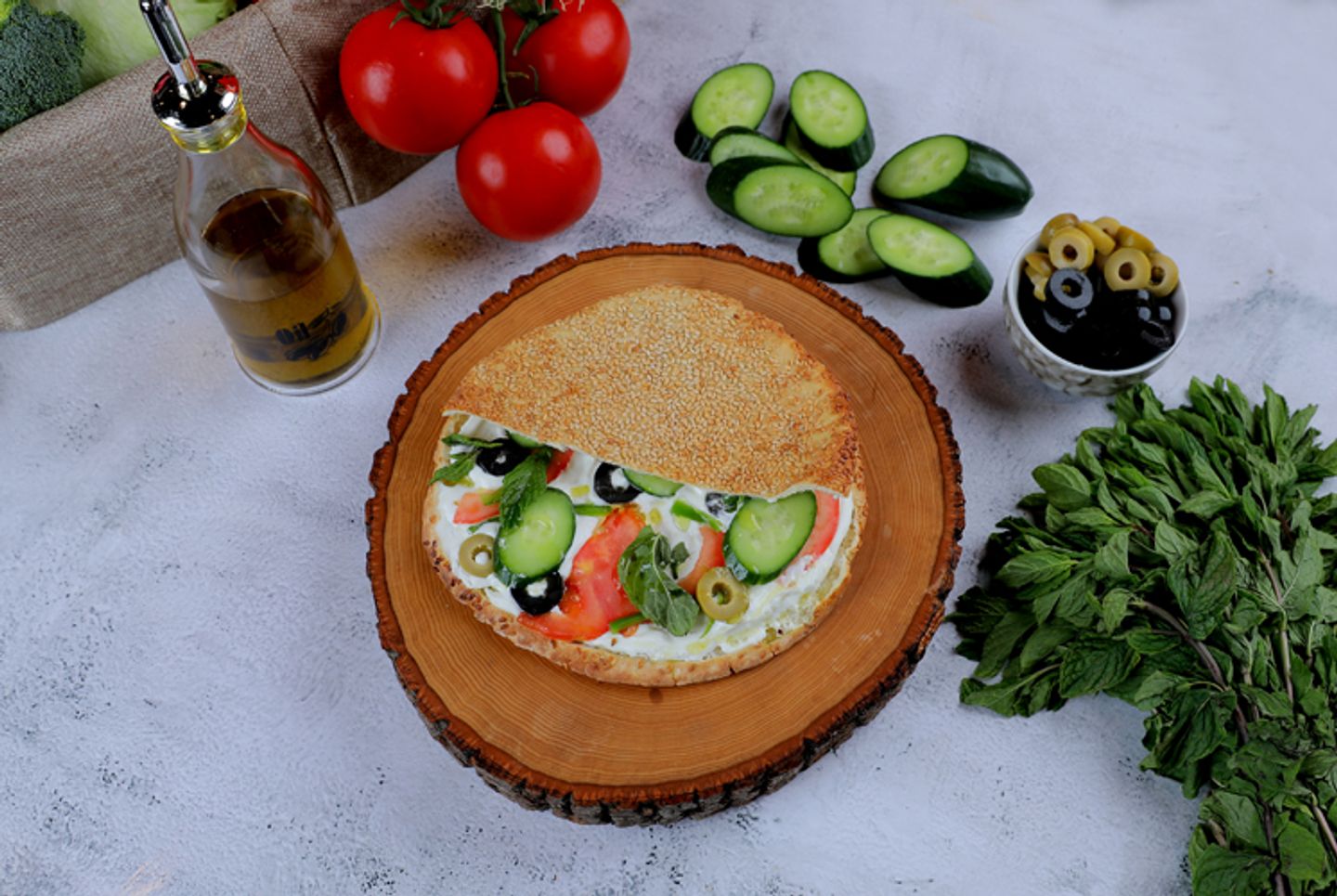 كعك لبنة وخضار