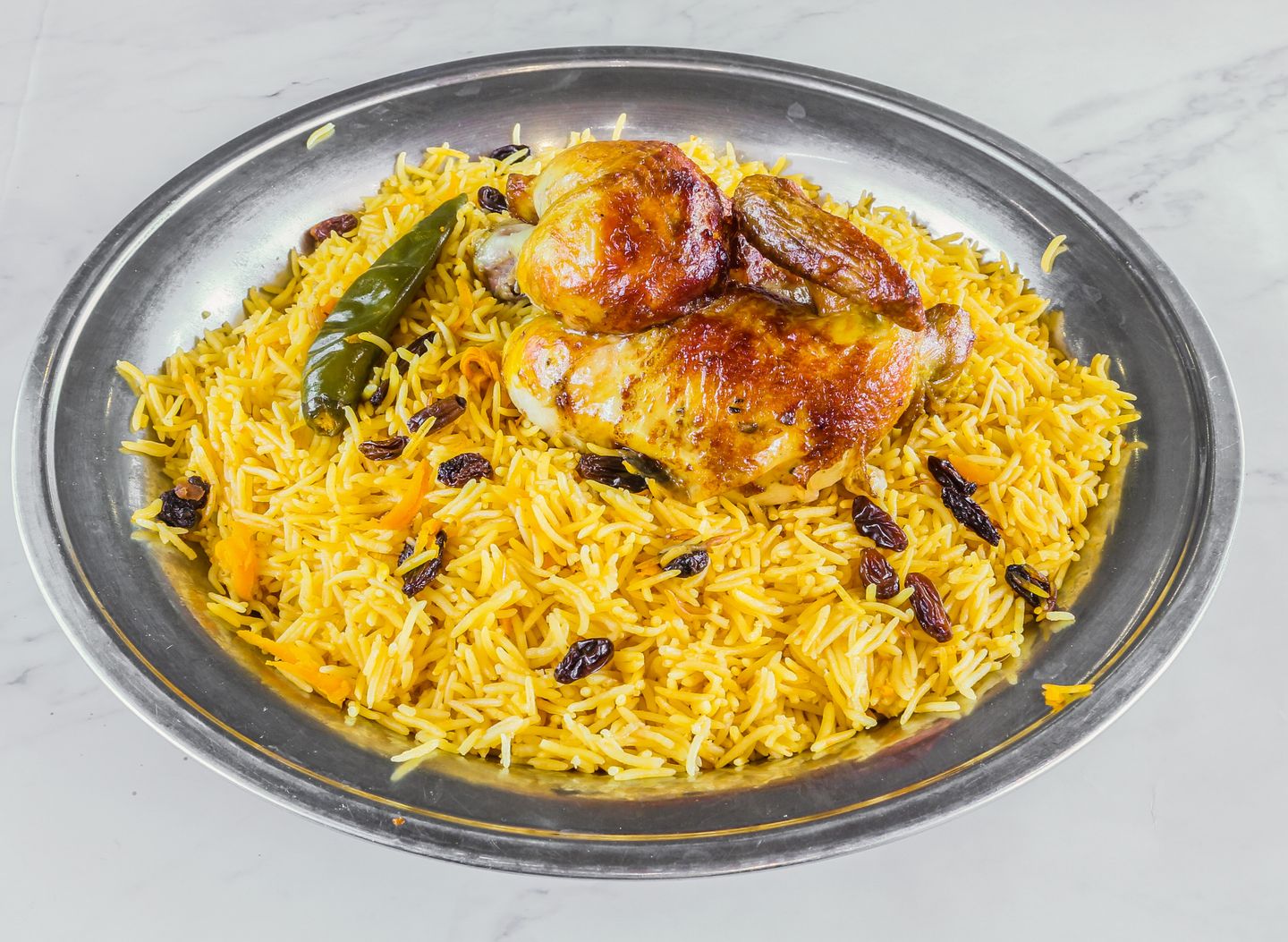 نصف دجاج شواية مع الأرز