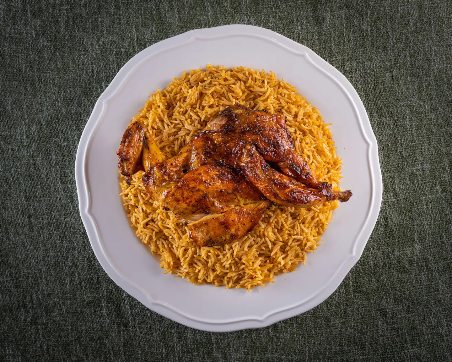نص مظبي دجاج رز كبسة