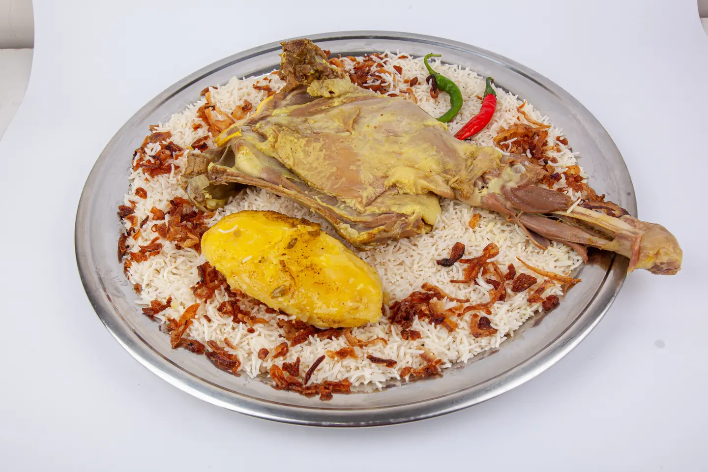 A Quarter Of Haneeth Al Reef Meat, With Rice