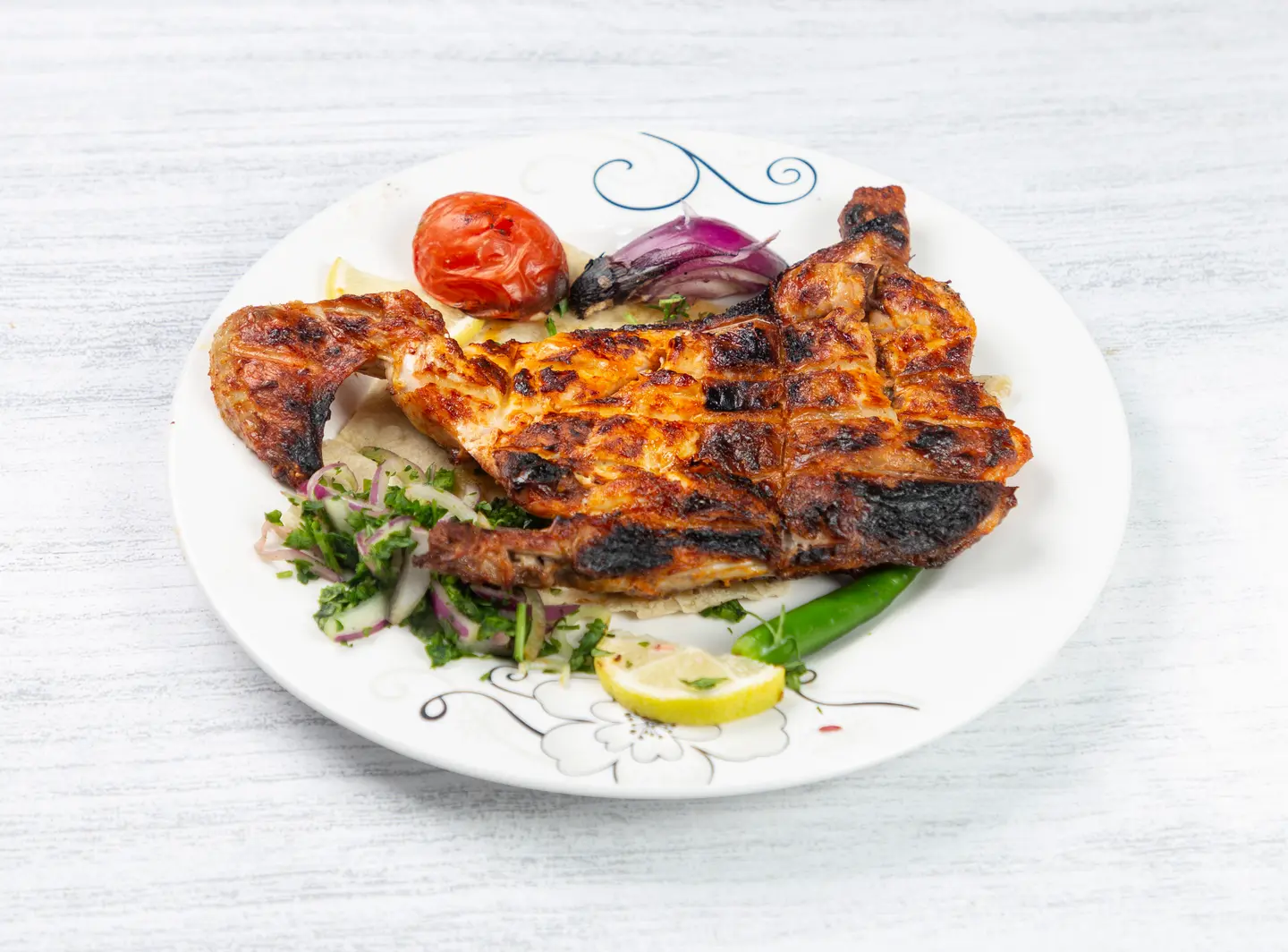 حبة دجاج على الفحم بدون رز