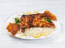 حبة دجاج على الفحم مع الارز