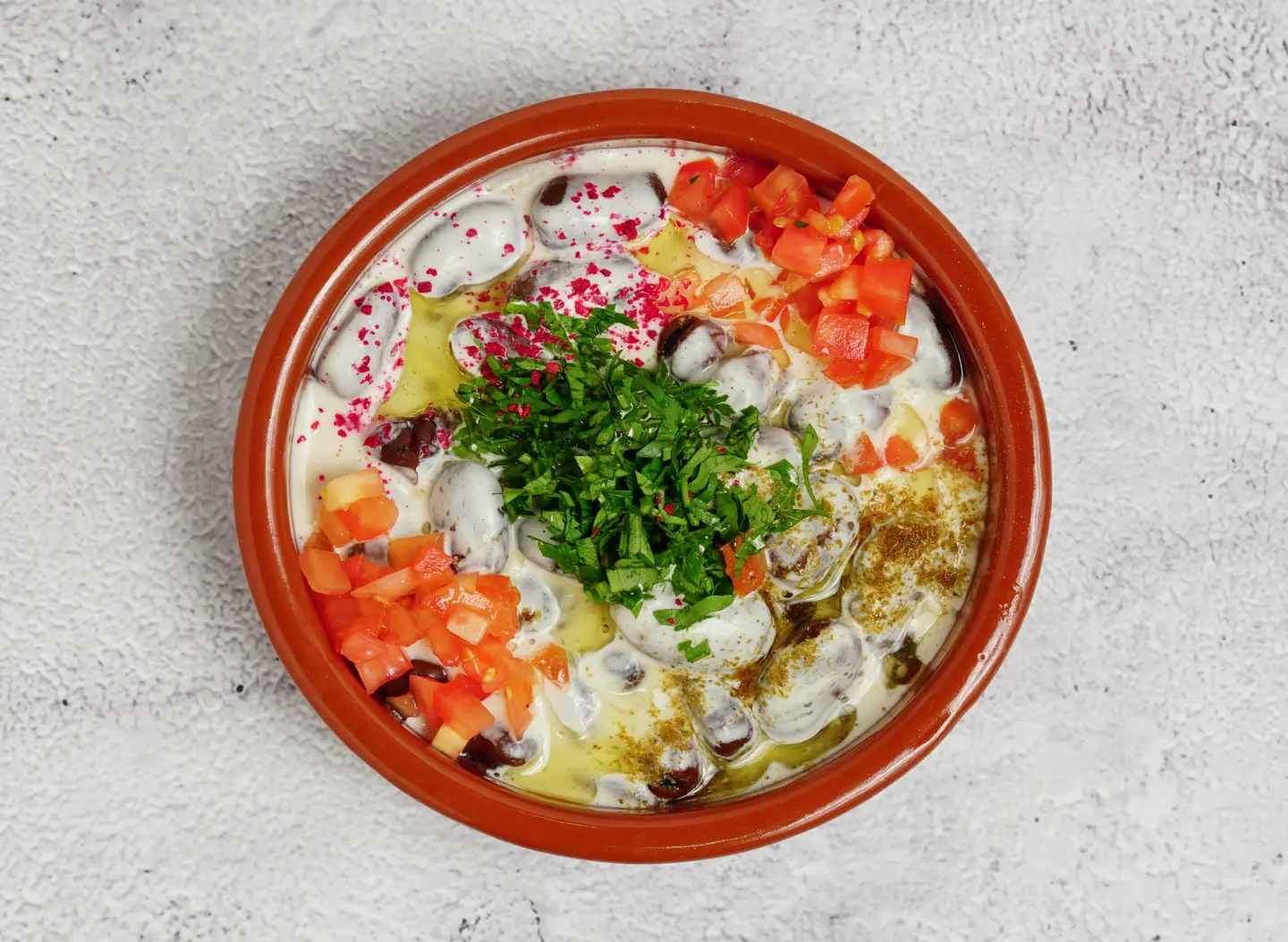 صحن فول طحينة