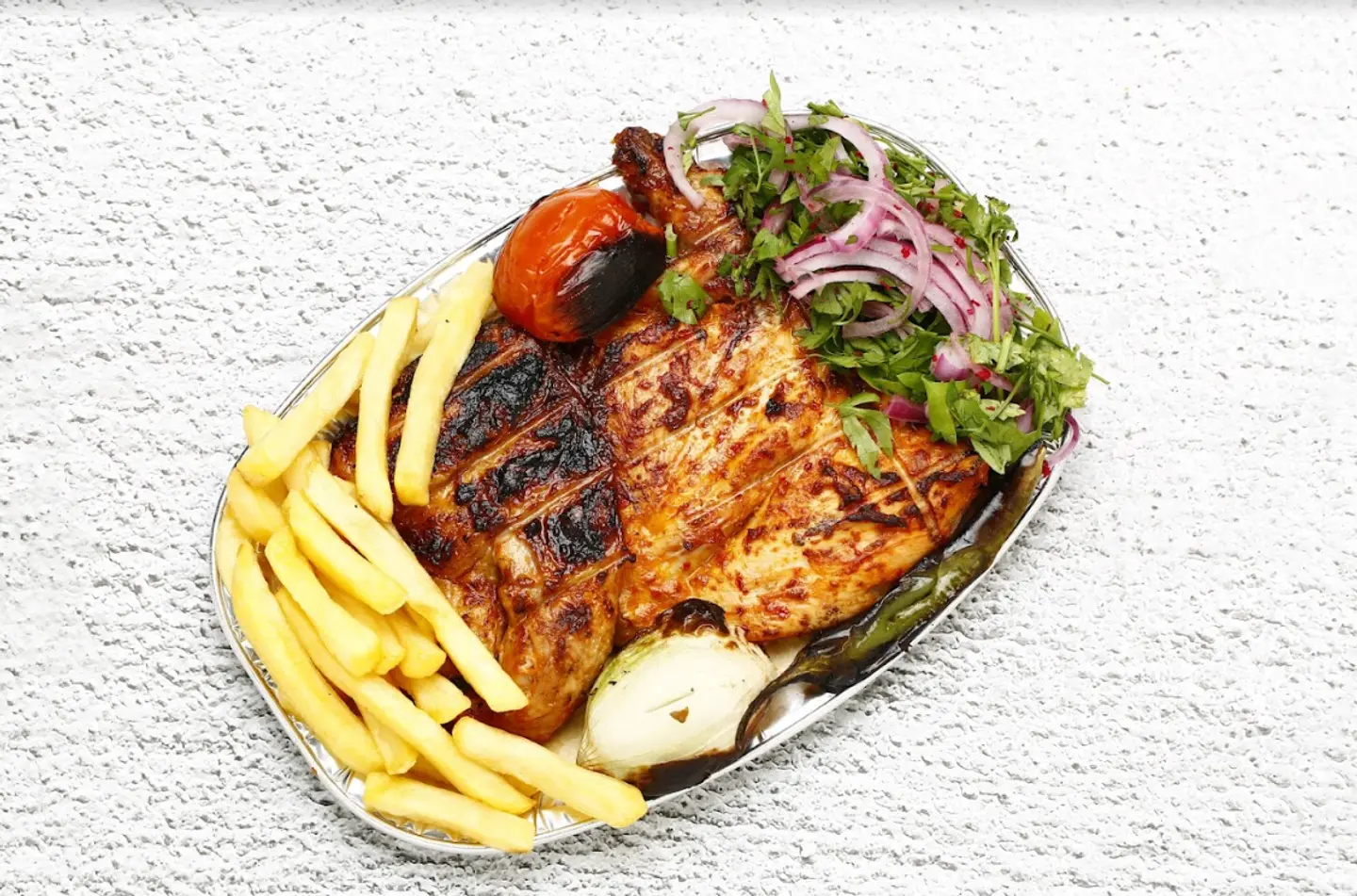 دجاج على الفحم - نص حبة دجاج