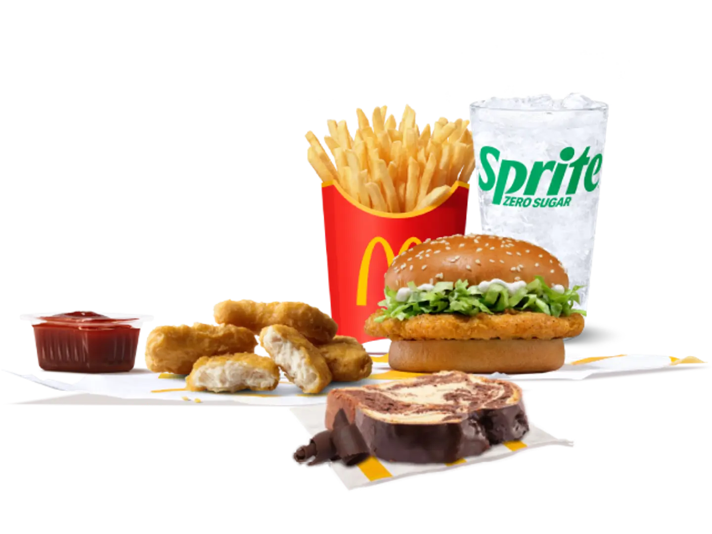 Mc Chicken Medium Meal With Loaf Cake And 4 Pcs Nuggets