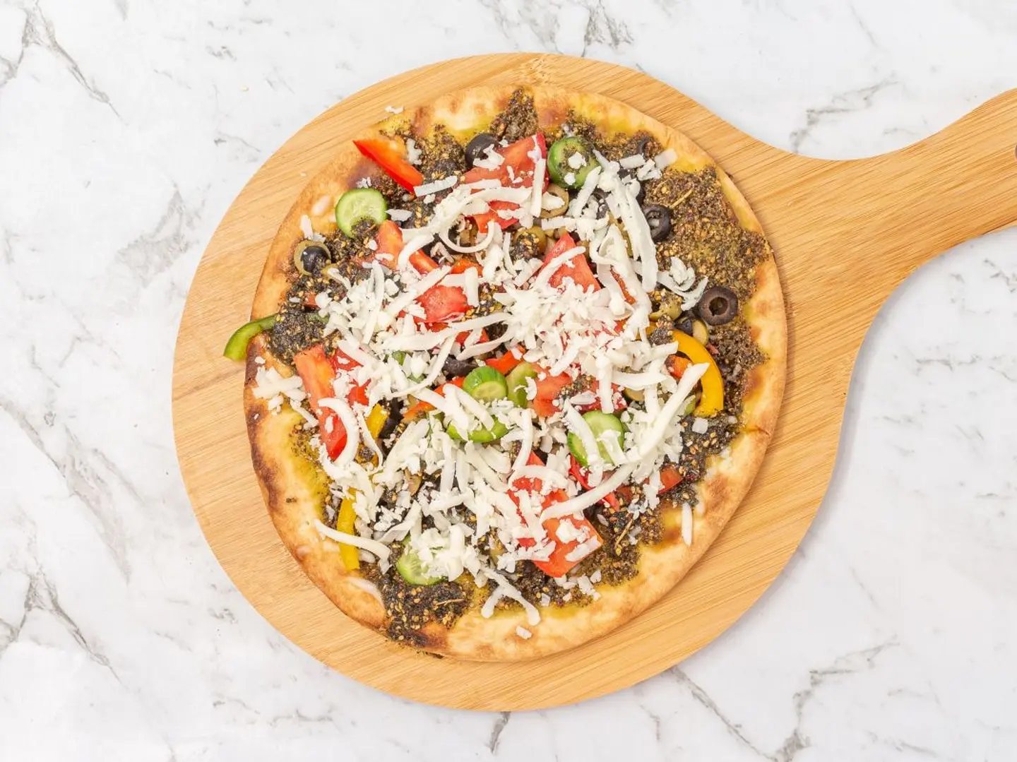 Thyme Manakeesh With Cheese And Vegetables