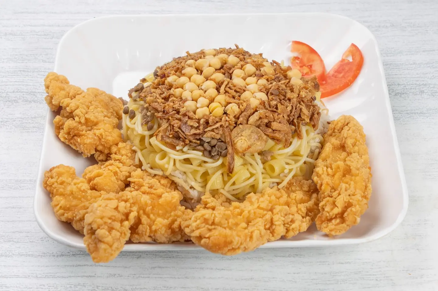 Chef Koshary With Chicken Strips