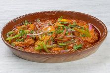 طاجن سمك بالخضار والحمر