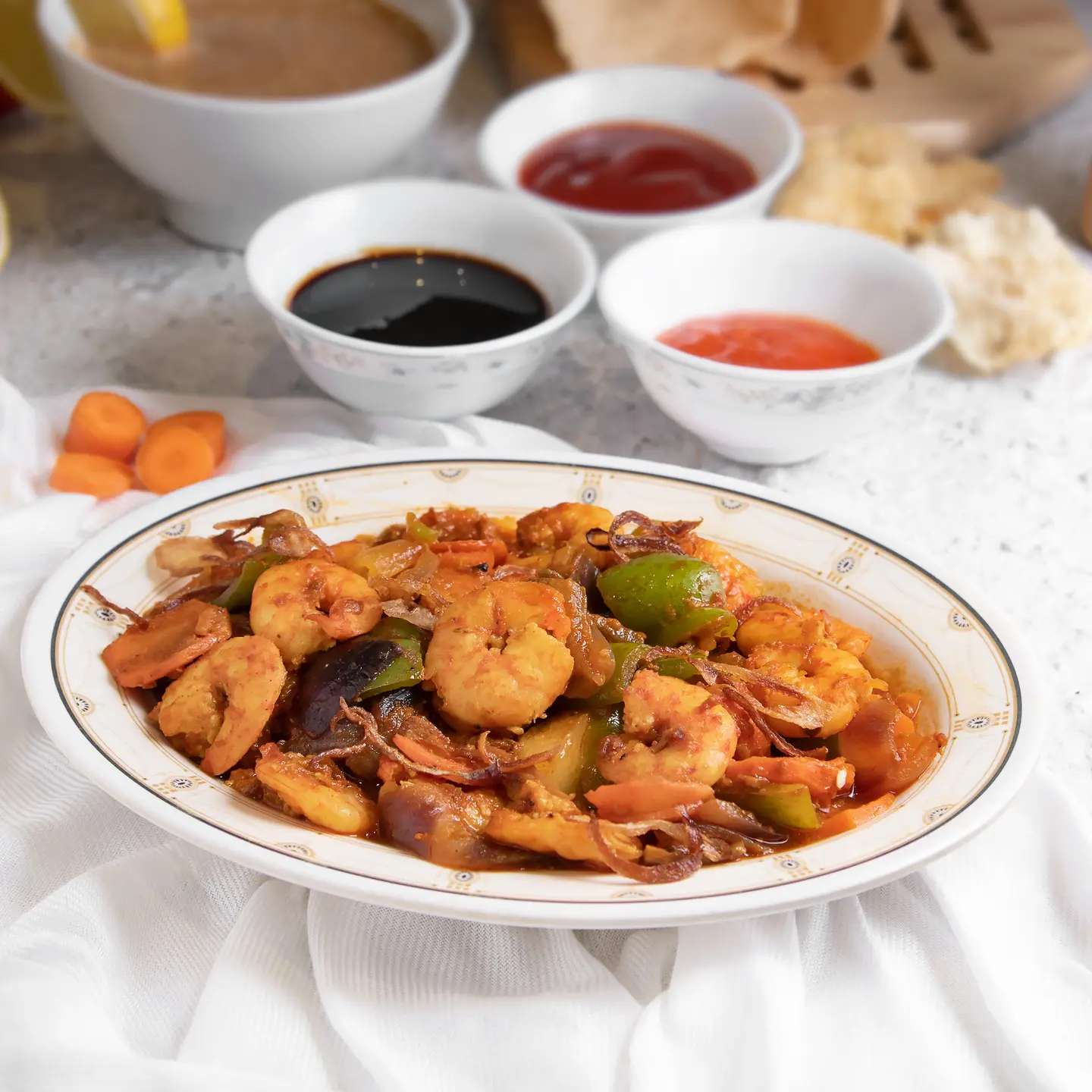 جمبري بصلصة جاوي زمان الخاصة - صغير