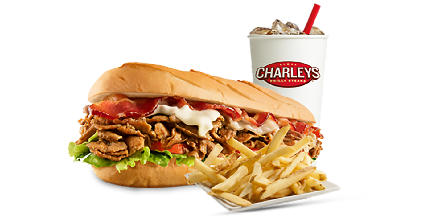 Bacon Three Cheesesteak Combo - Small