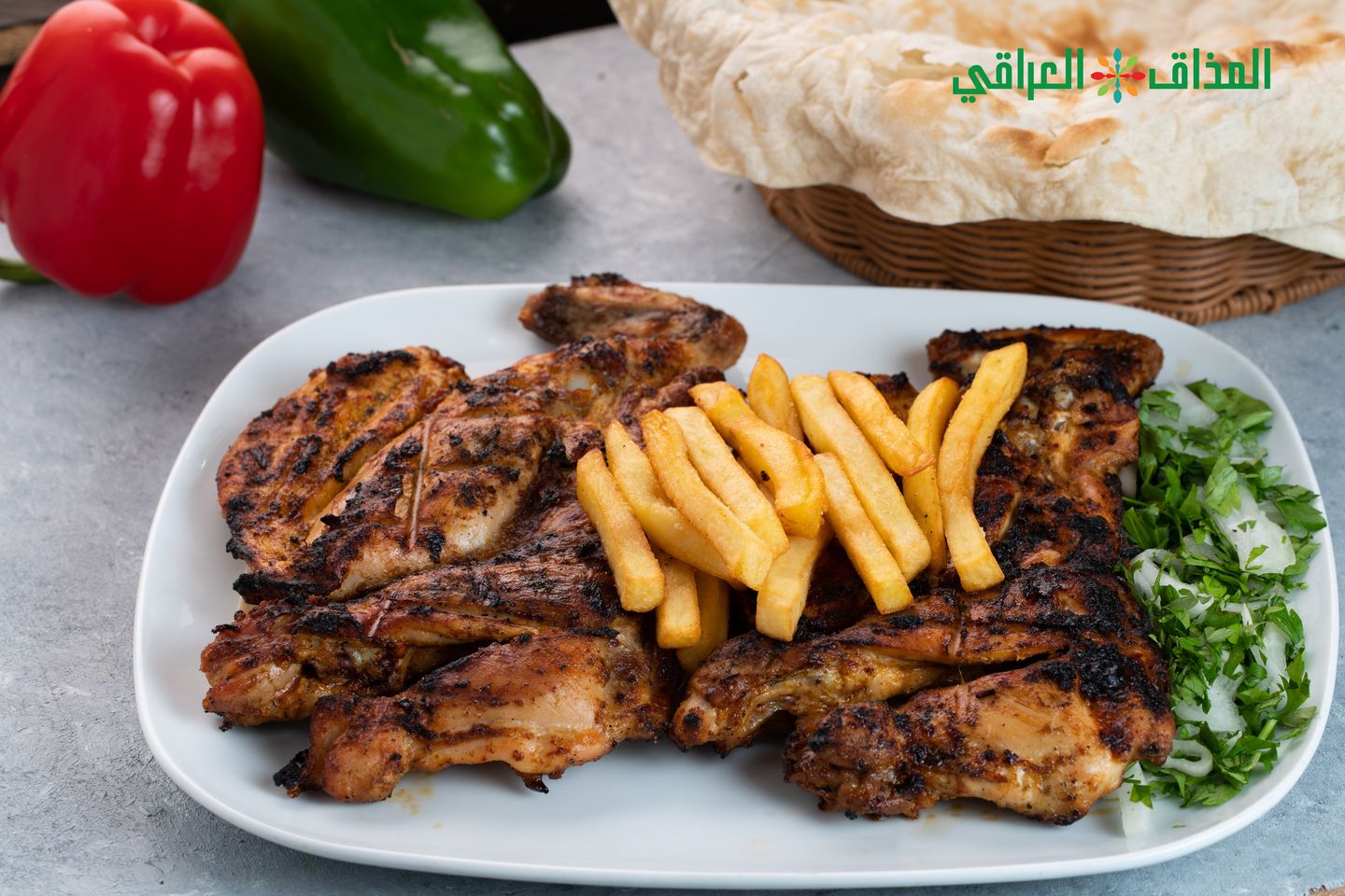 دجاج على الفحم سادة - نص دجاجة