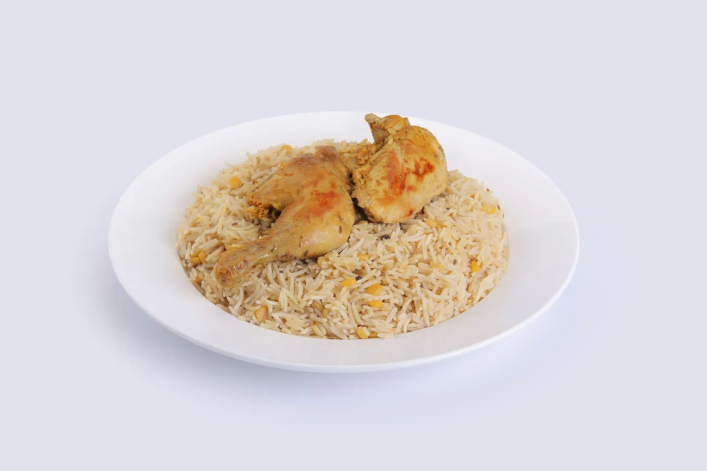 Rice With Hummus - Half A Chicken