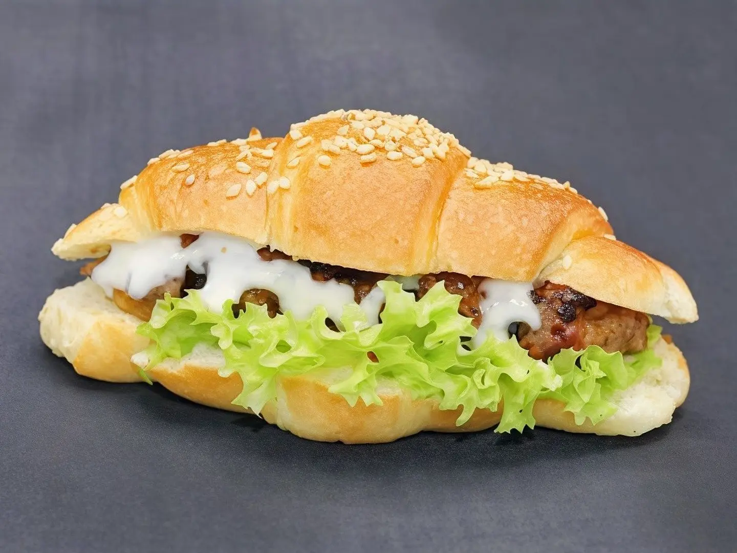 Croissant Grilled Meat Kebab Sandwich - Large