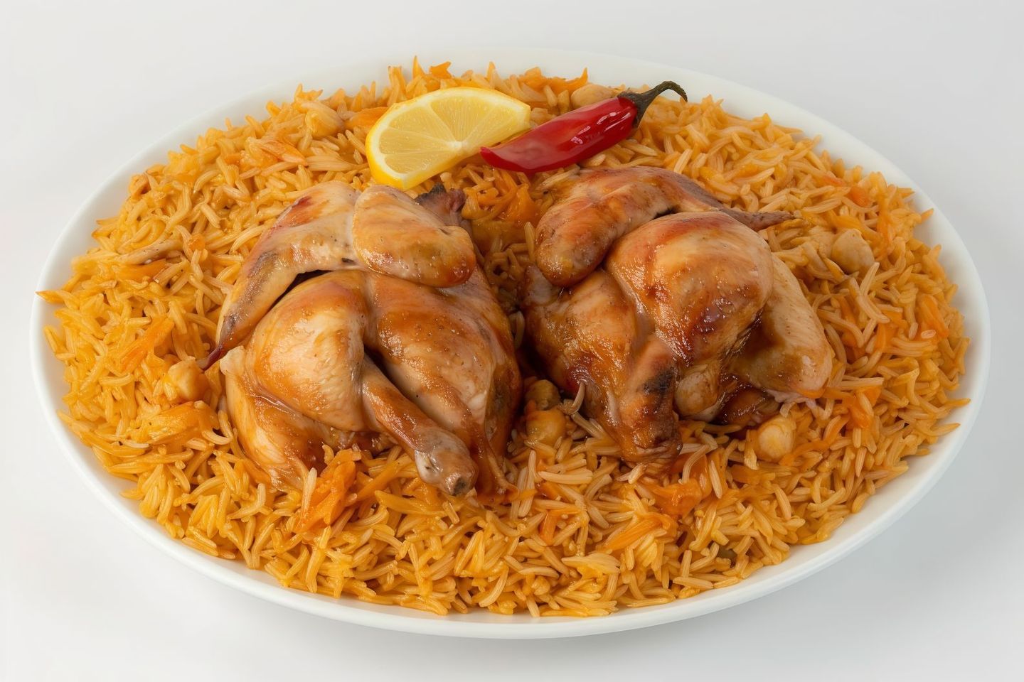 دجاج شوايه مع الأرز الاحمر -  نص حبة