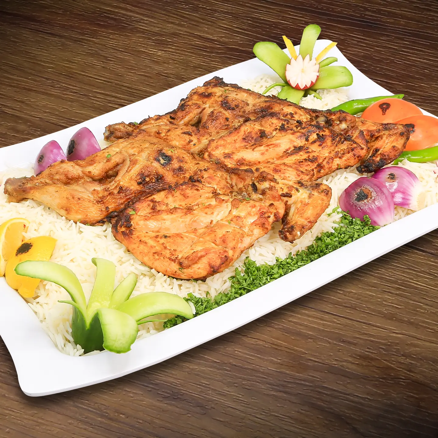 Charcoal Chicken With Rice - Half Chicken