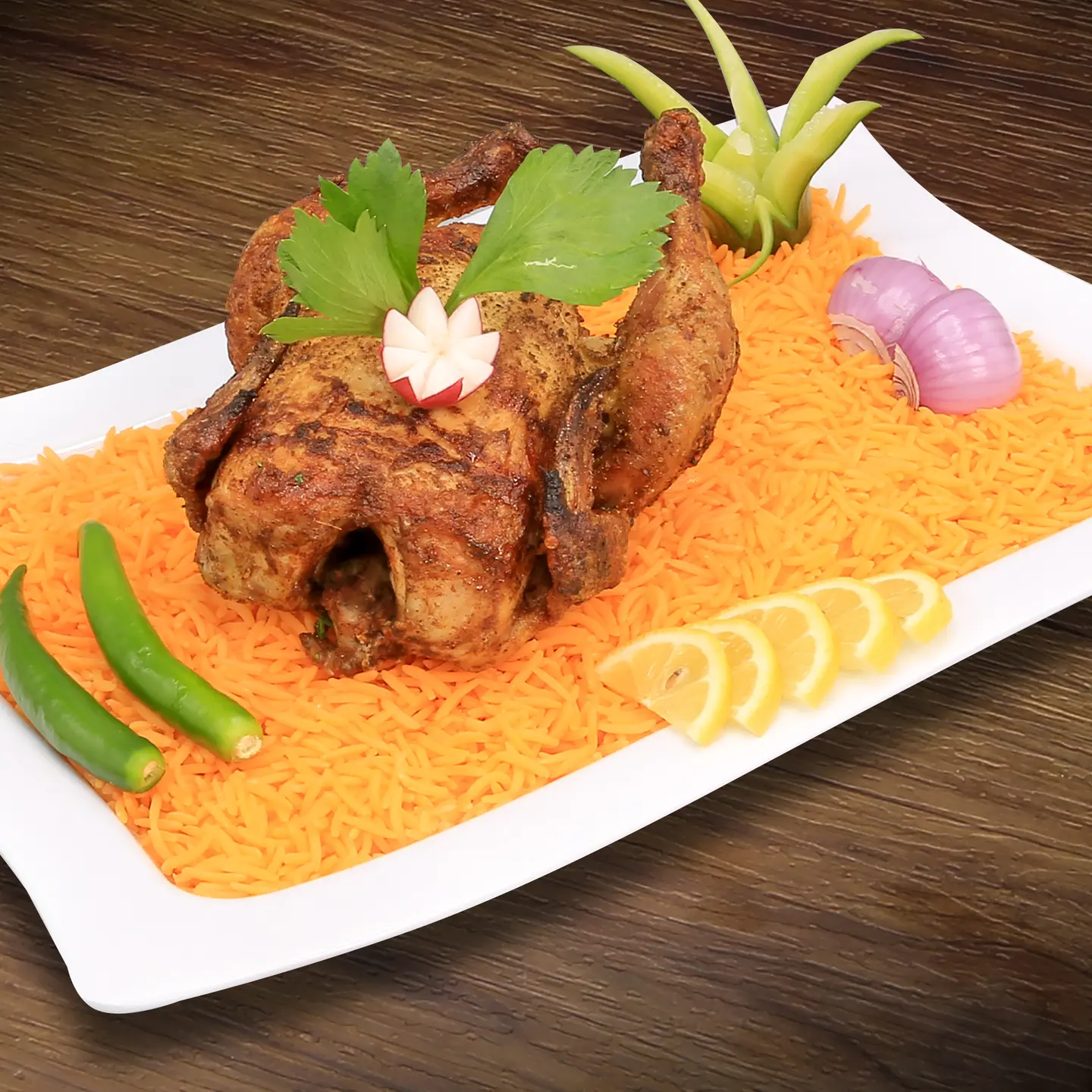 Grilled Chicken With Rice - Whole Chicken