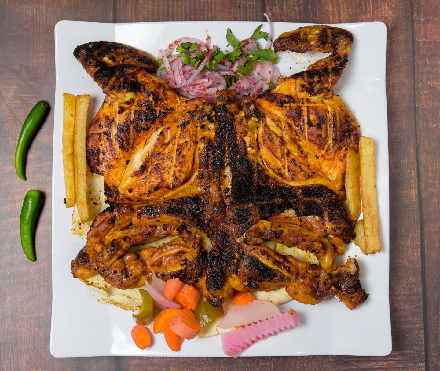 دجاج عالفحم ساده - نص دجاجة