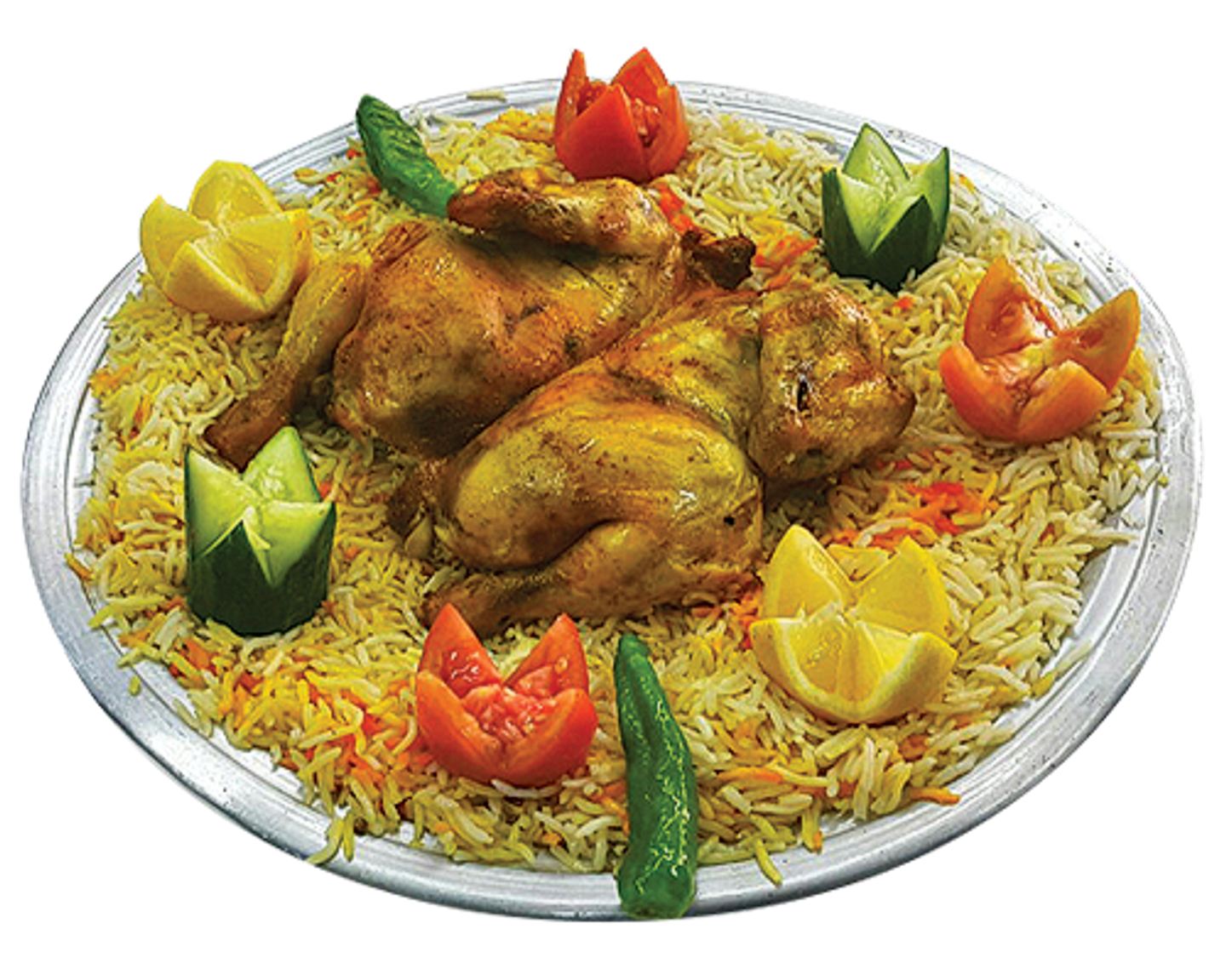دجاج مندي مع الأرز - حبة دجاجة كاملة