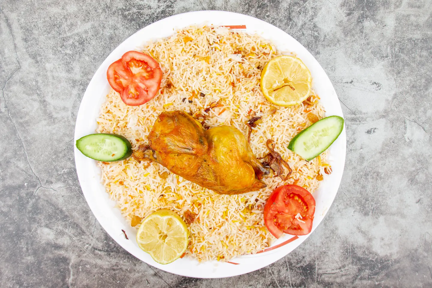 دجاج مندي وارز حضرمي - نص حبة دجاج
