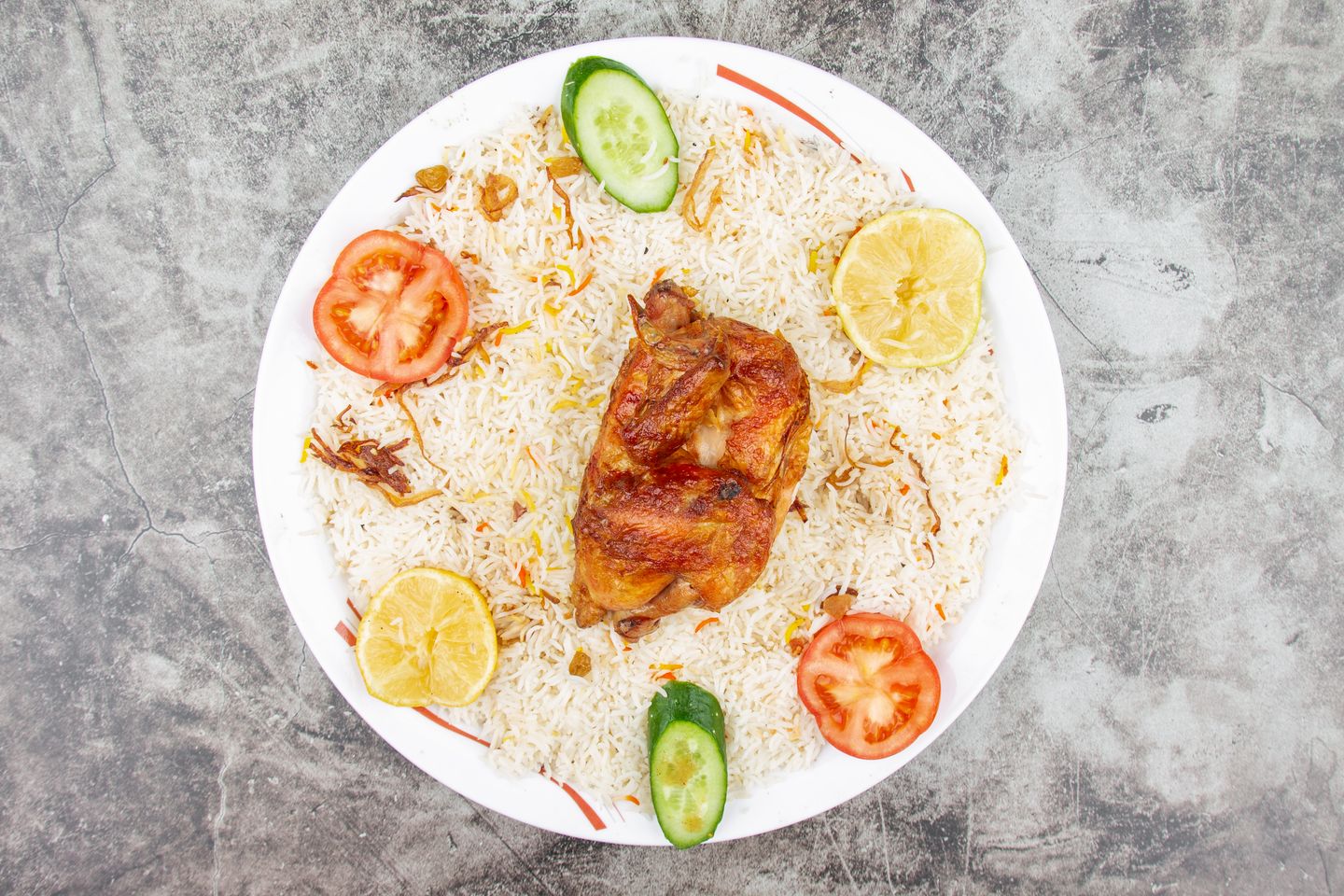 دجاج شواية وارز شعبي - نص حبة دجاج
