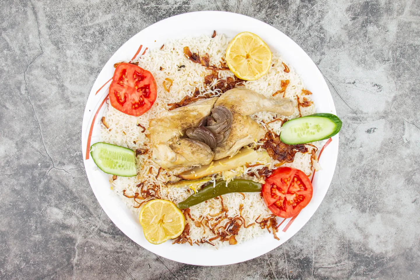 دجاج مدفون وارز بيشاوري - نص حبة دجاج