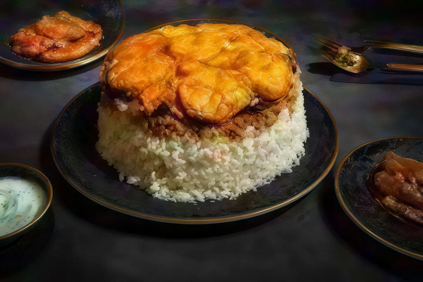 مقلوبة أرز أبيض - مقلوبة دجاج ارز ابيض