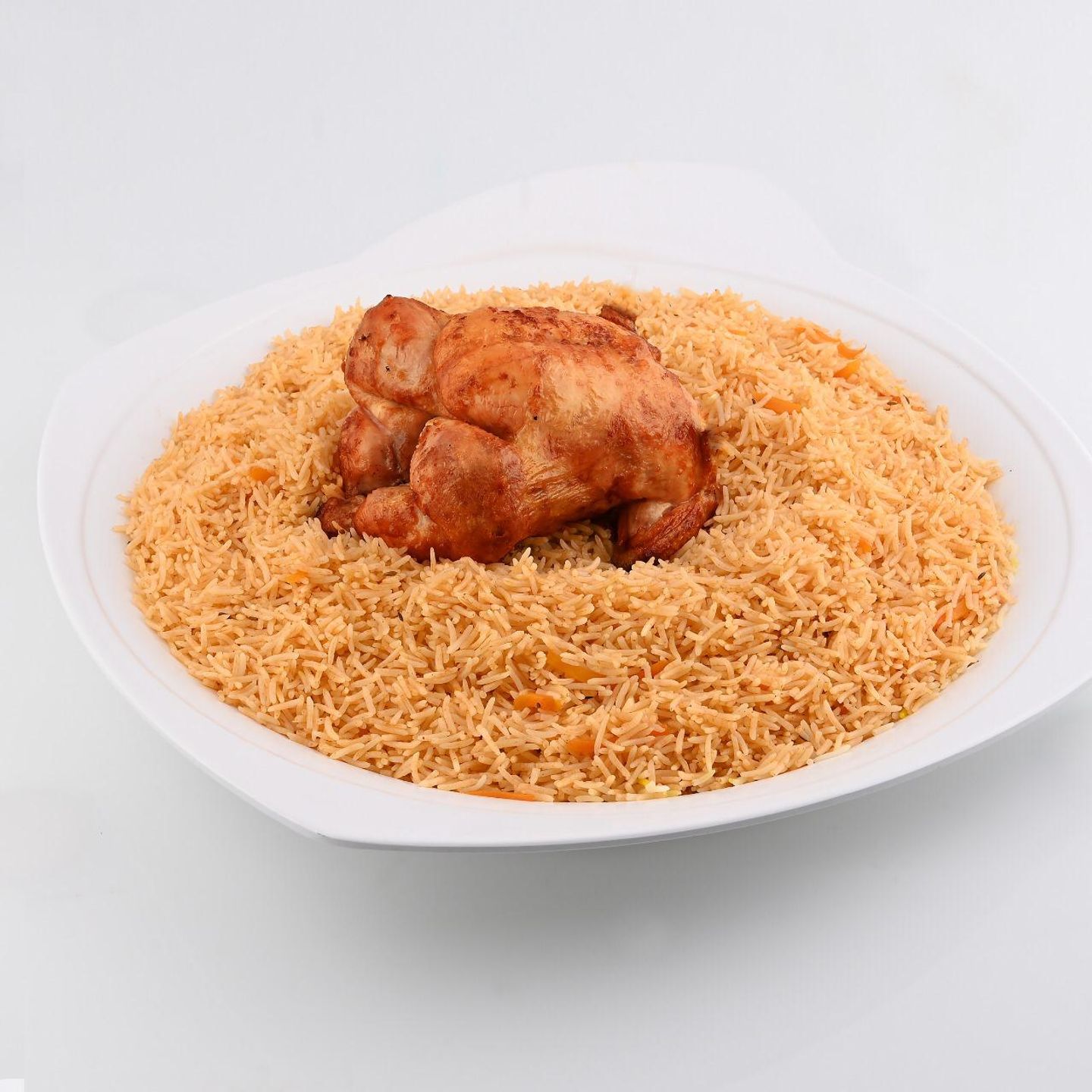 دجاج شواية مع  رز بخاري احمر  - نص حبة دجاج