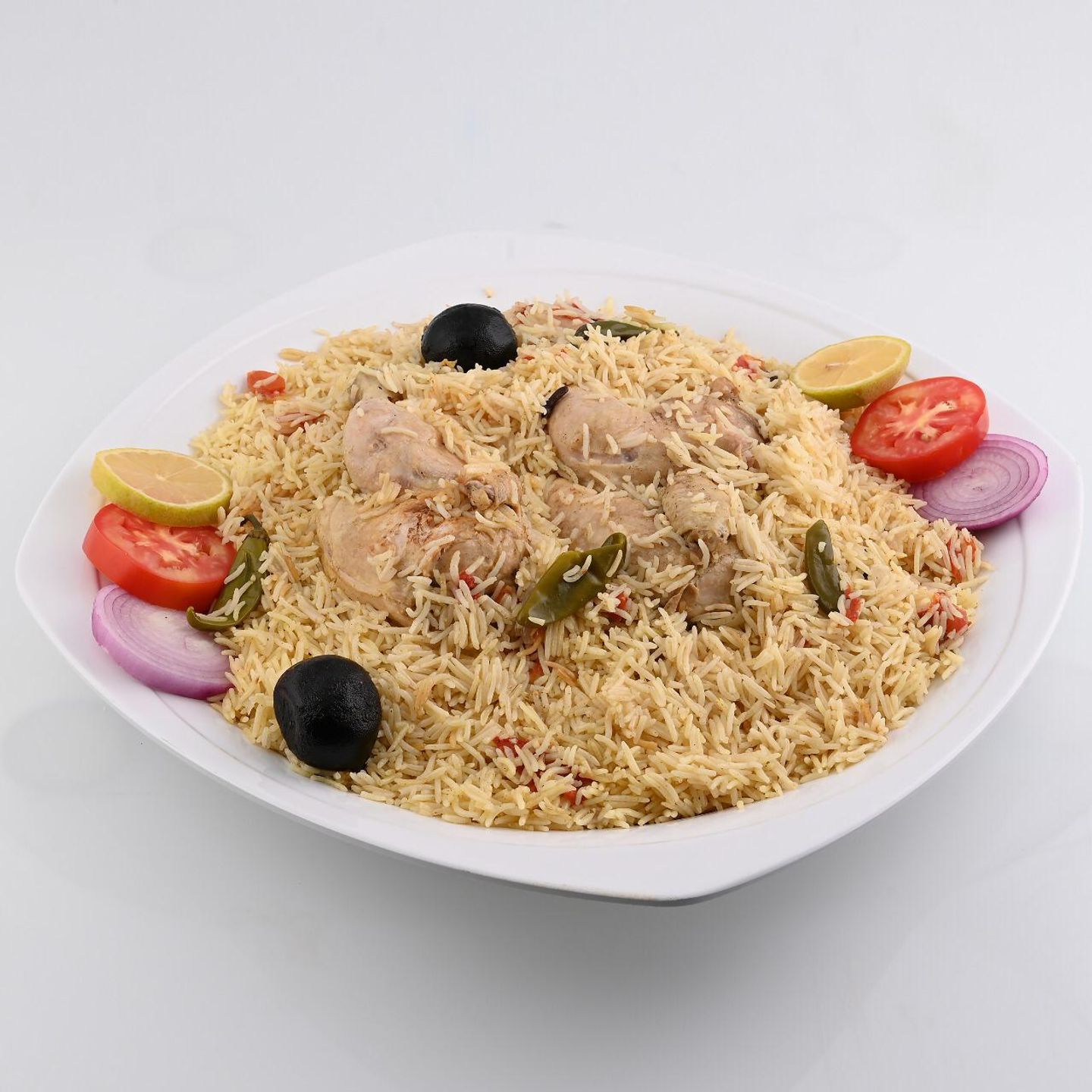 دجاج مضغوط مع الرز - نص حبة دجاج