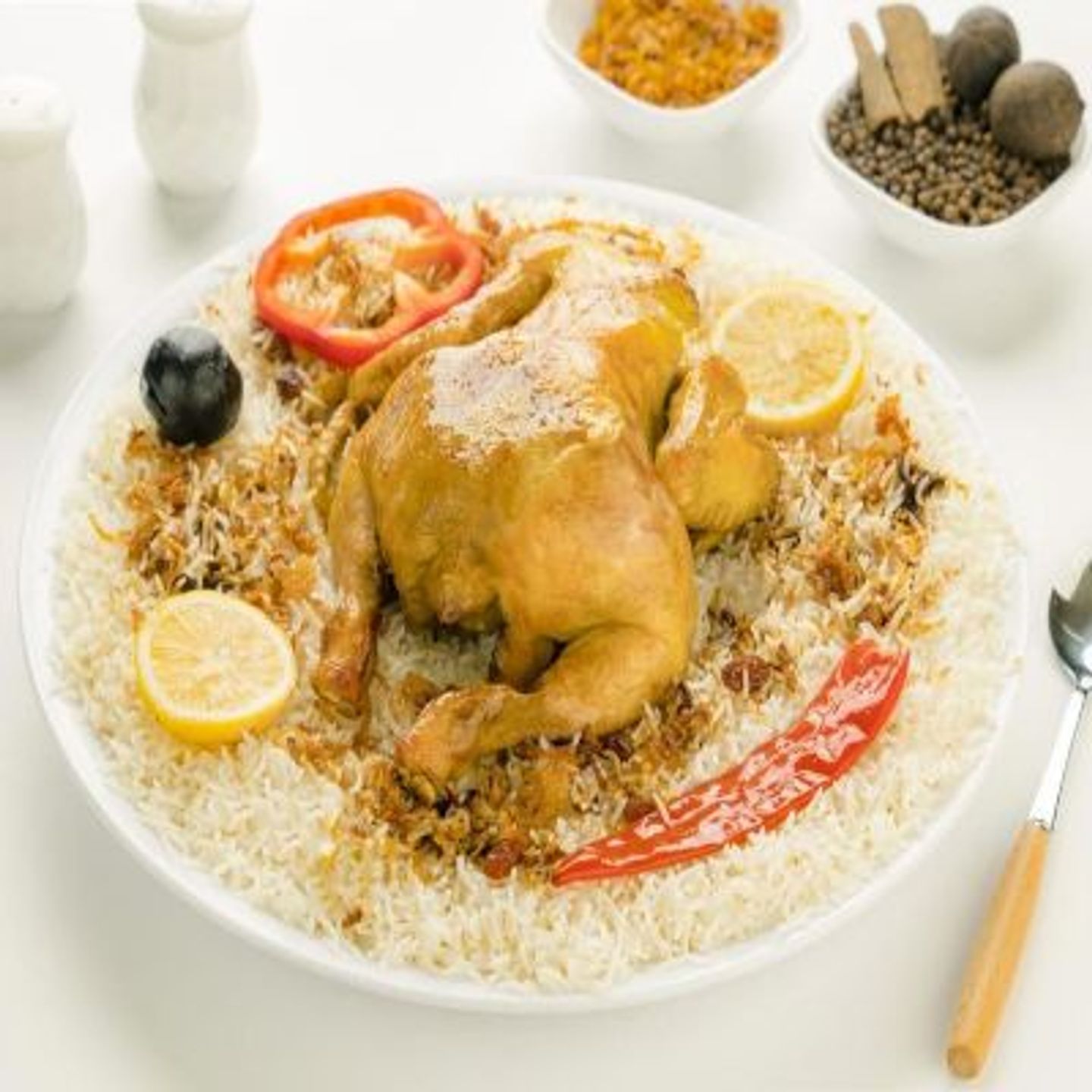 دجاج مندي مثلوثة - نصف دجاجة