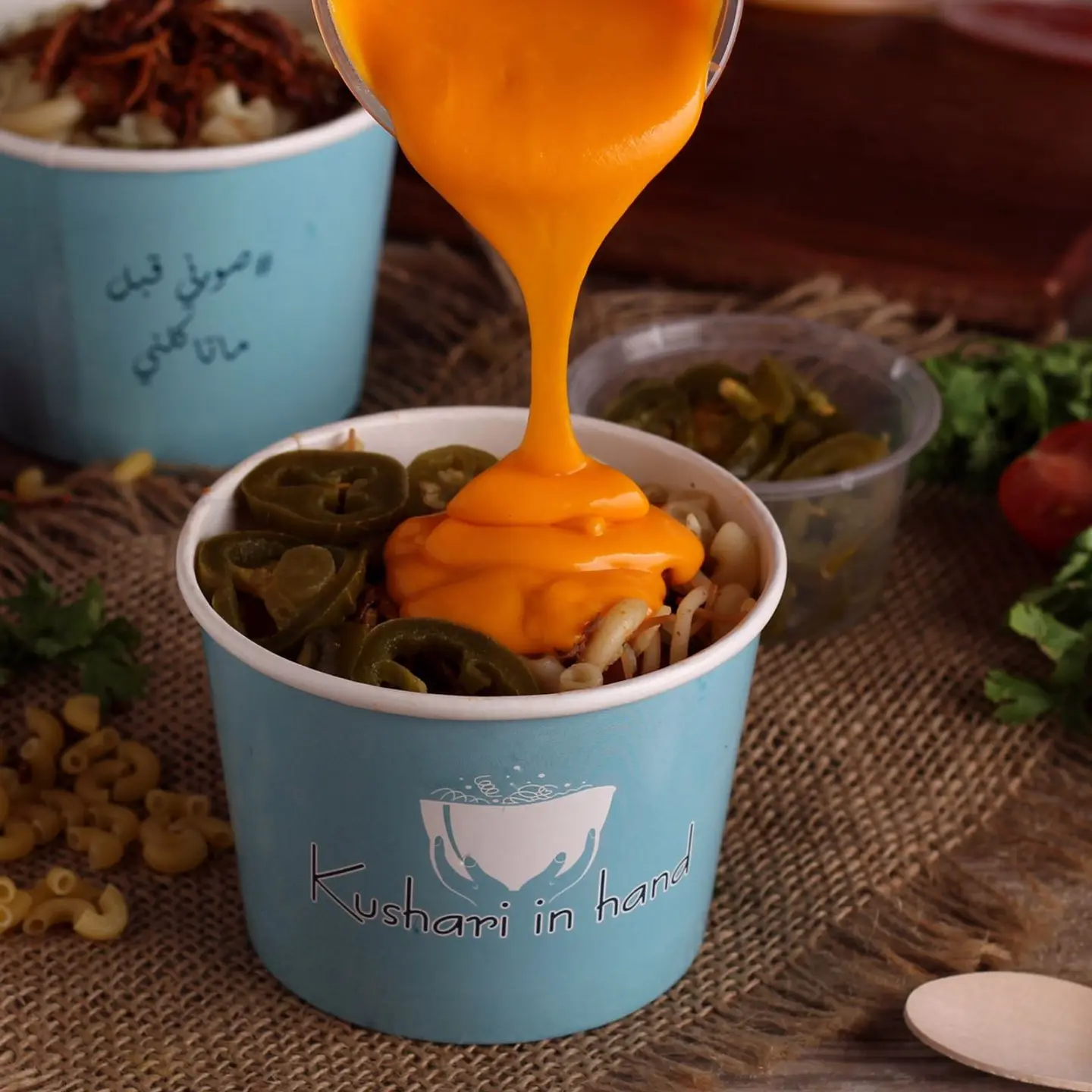 Kushari with Cheese and Jalapeno  - Big
