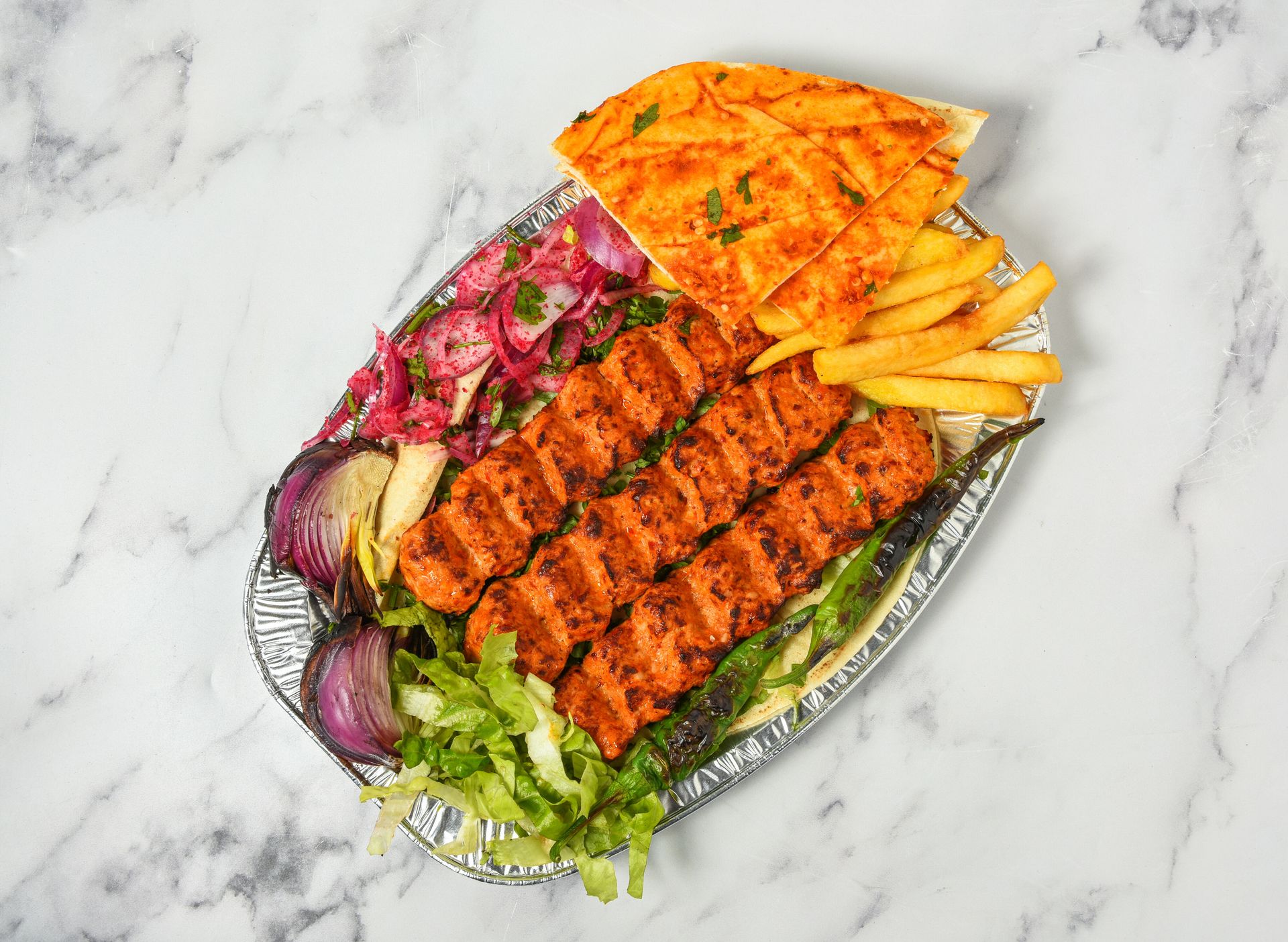 طبق كباب دجاج - 3 اسياخ