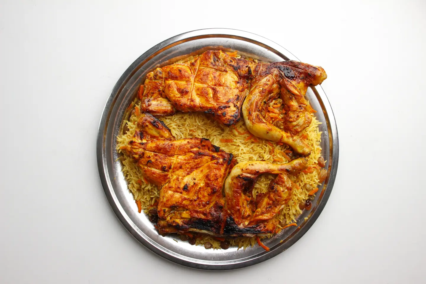 دجاج فحم مع الرز - دجاج فحم مع الرز-نص حبة دجاج