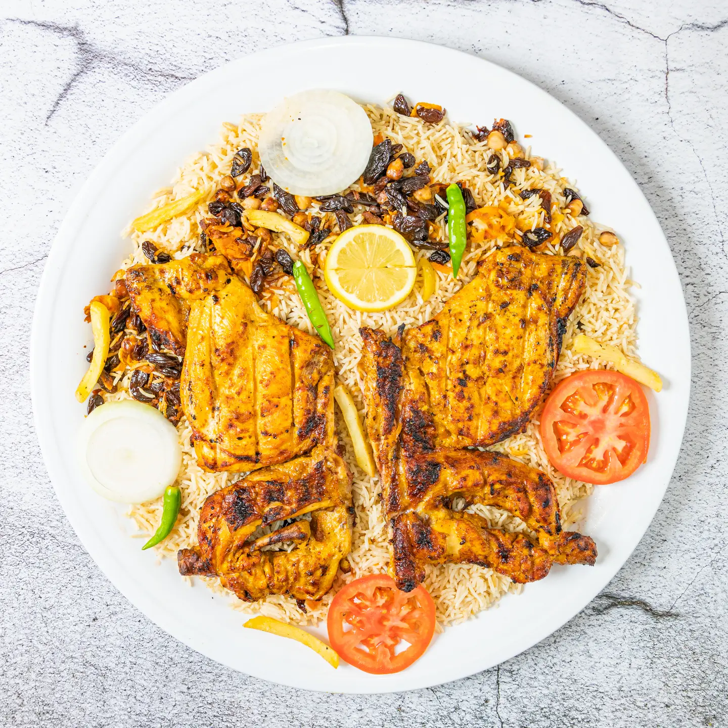 Chicken On Charcoal With Rice - Whole